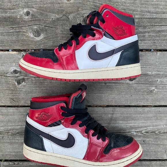 2021 Nike Air Jordan 1 High Zoom Air CMFT Patent Chicago Size 8.5 Chicago Bred - Picture 3 of 12